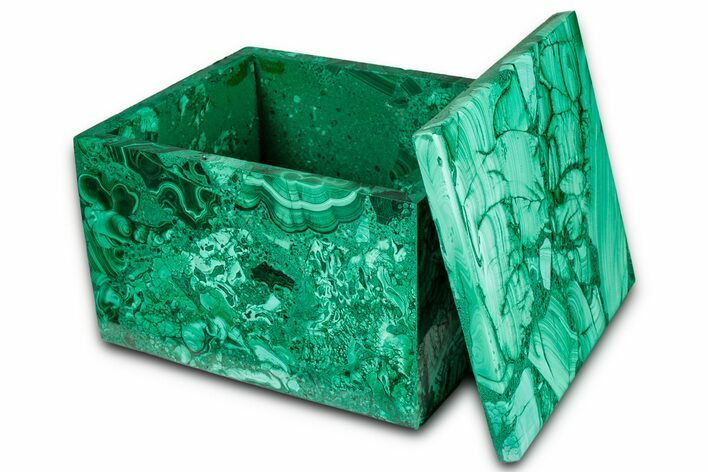 Wide Malachite Jewelry Box - DR Congo #335705